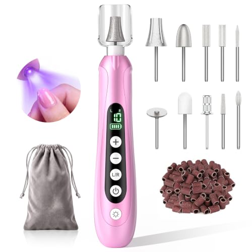 Pro Nail Drill, 3000mAh Rechargeable Cordless Electric Nail File,...
