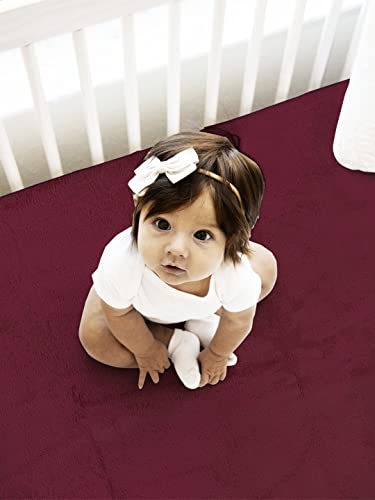 Image of BIANCA Soft Bamboo Baby Dry Sheet, Waterproof Breathable Anti Bacterial Mattress Protector -1pc Large (smartdry) Solid-Maroon