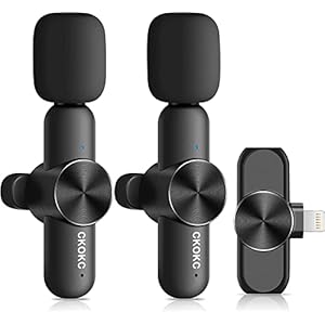 Dual Wireless Microphone for iPhone iPad, Professional Wireless Lavalier Microphone for Video Recording, Clip On Lapel…