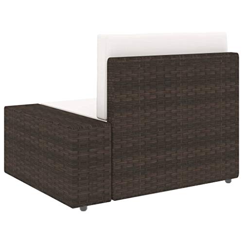 CHAHO Modułowa 3-osobowa sofa polirattanowa brązowa