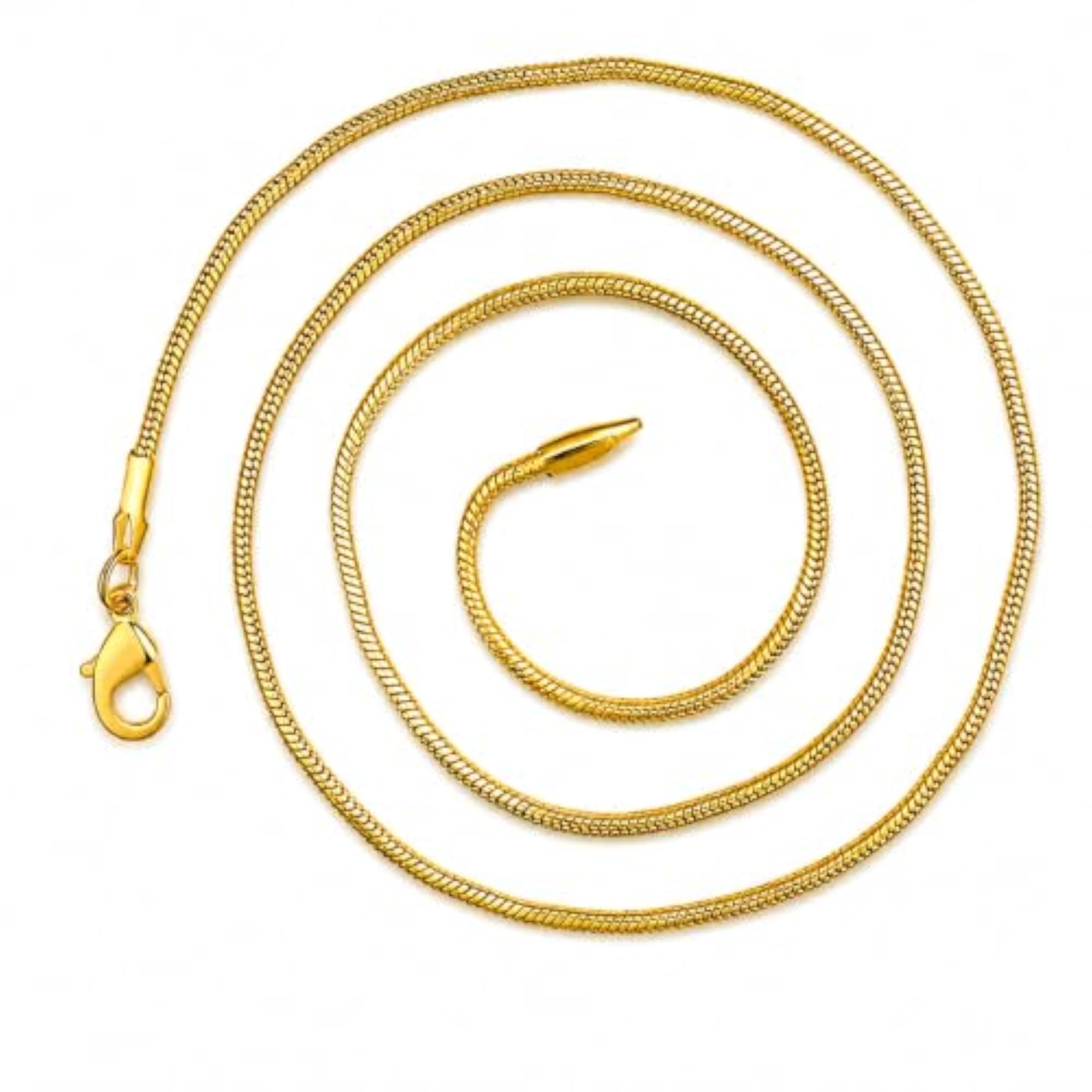 Antitarnish Gold Plated Round Snake Chain for Men