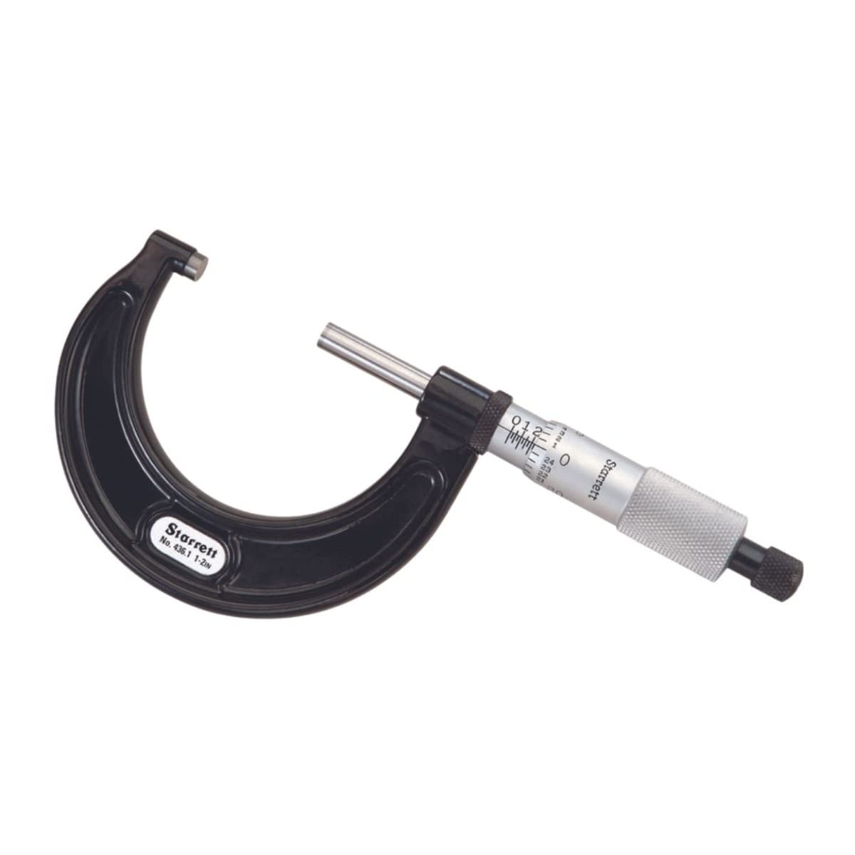 Starrett Outside Micrometer with OnePiece Spindle, Satin Chrome Finish