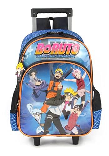 Kit Mochila de Rodinha Masculina Boruto by Luxcel Ref.38126 (Azul)