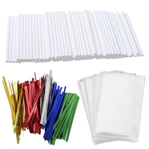 WUSJCOF 100 Pièces Batonnet Pop Cake, Baton Pop Cake, Baton Sucette Pop Cake, Bâtonnets en Papier pour Gâteaux, pour Faire des Sucettes, des Gâteaux, des Desserts, Moule (100 * 3.5mm) (Blanc)