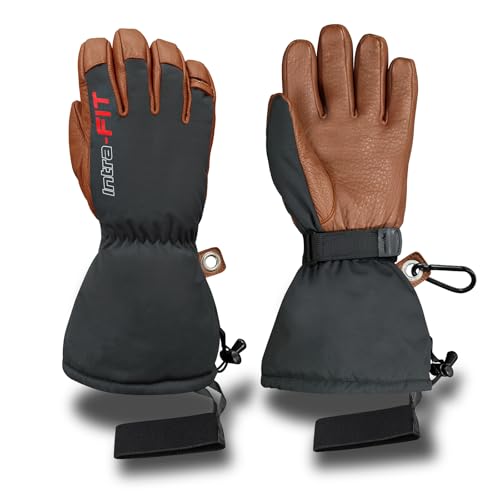 Intra-FIT Winterhandschuhe -15 Skihandschuhe 100% Rehleder Warme 360 Wasserdicht Handschuhe Winddicht Fahrradhandschuhe Herren Damen fur Skifahren Wandern Radfahren Motorradfahren