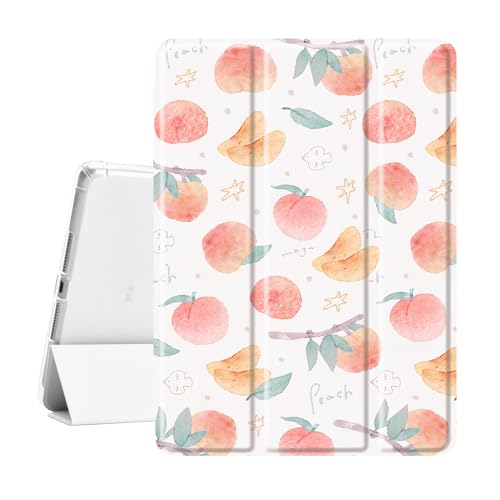 Coque iPad 9e génération 10.2 pouces transparente avec porte-crayon étui pêche