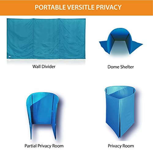 Wallup! The Instant Outdoor, Weather-Resistant, Durable, Uv-Treated Flag Cloth Privacy Screen, Divider, Enclosure, Shelter, 6-Feet High By 12-Feet Wide, Aqua #TOP2