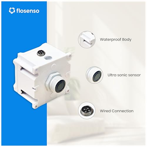 Image of Flosenso with Navi addon for Submersible Pumps Single or Dual Starters Switch - Fully Automatic Wired Water Level Controller | Ultrasonic Sensor | Mobile App | All Features | 6 AMP | 60 Meter Wire