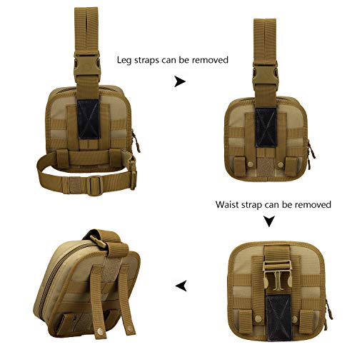 Arcenciel Leg Bag Tactical Military First Aid Pouch Drop Waist Thigh Hip Fanny Pack Tool Gear For Paintball Airsoft Motorcycle Riding (Black) #TOP6