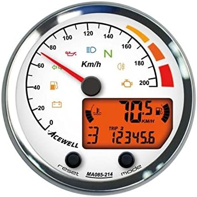 Motorcycle Multi- Digital Instruction With pointer for speedometer 210 km/h, GH-chrome, ZB-white