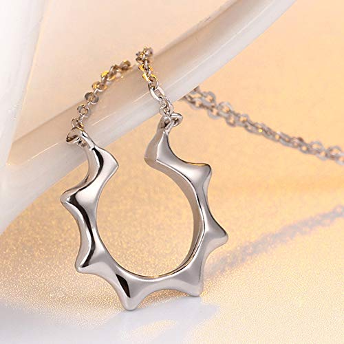 HLTYGWX Halskette für Damen, Sterling-Silber 925, edler Schmuck, Stil, Sonnenform, Mädchenmode, Party