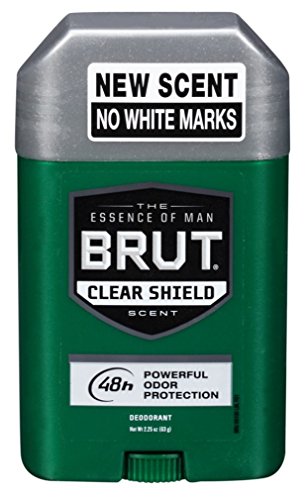 Brut Deodorant 2.25 Ounce Oval Solid Clear Shield (66ml) (6 Pack)