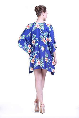 Image of Matchable Family Hawaiian Luau Men Women Girl Boy Clothes in Hibiscus Blue