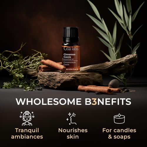 Image of 100% Pure Cinnamon Cassia Essential Oil - 0.34 Fl Oz - Cinnamon Cassia Oil for Hair, Skin, Diffuser, Aromatherapy & DIY Candle Making Scent