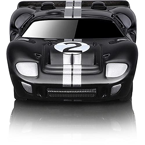 1966 GT40 MKII #2 Negro con Líneas Plata y Ruedas Doradas 1/64 miniatura 2