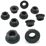 QYIMLI 10Pcs M14 x 1.5mm Flange Nut, Carbon Steel Thread Hardware Nuts Serrated Flange Lock Nuts Metric Hex Flange Nuts Bright Finish (Black)
