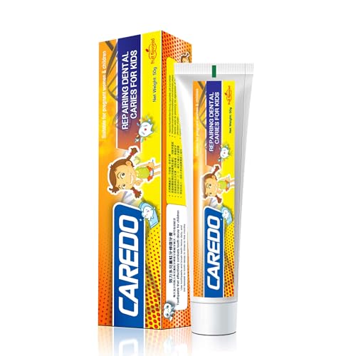 CAREDO Kinderzahnpasta, Geeignet für unter 12-Jährige, Schützt Milchzähne, Verhindert Karies, Sicher zu Schlucken, Fruchtgeschmack – 50g Pro Tube – Bild 3