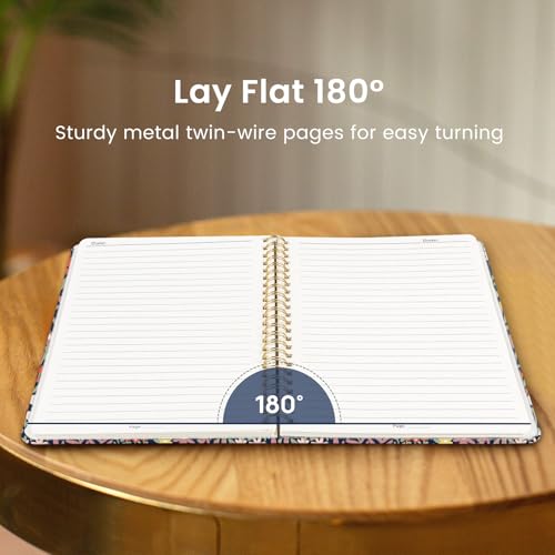 Image of Taja Spiral Lined Journal for Women, Pretty Hardcover Journal Notebook, A5