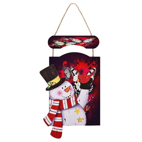 Bonhomme de neige de Noël décoration murale en bois peinture à suspendre