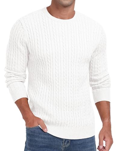 Sailwind Men's Crewneck Pullover Sweater Lightweight Casual Twist Knitted Sweaters
