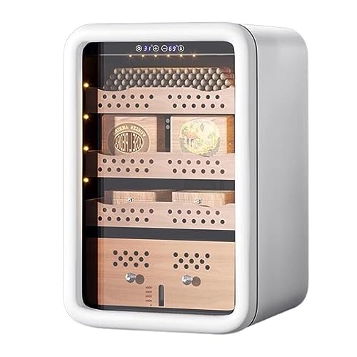 Electric Cigar Humidor, Electric Cooler Humidors with Hygrometer (85L 350 Capacity), Humidor Cigar Box with Spanish Cedar Wood Shelves and Drawer Perfect for Men Father Husband Gift