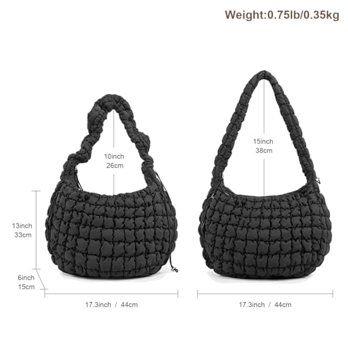 Image of Large Quilted Tote Bag Puffer Purse Quilted Crossbody Bags for Women with Adjustable Strap