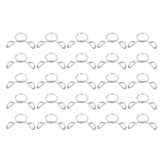 25 Pcs Fuel Line Hose Tubing Spring Clips, 6.5mm Inner Dia 304 Stainless Steel Water Pipe Spring Clip Clamps for Motorcycle Scooter ATV