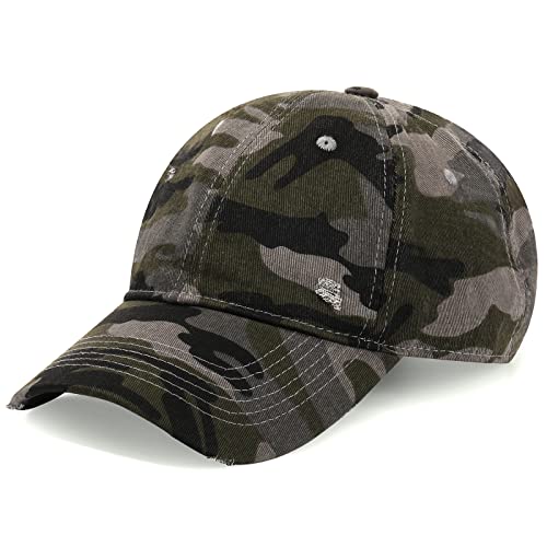 Vodiore Camouflage Cap Distressed Baseball Cap Vintage Dad Cap Camo Army Hat For Men Women Camo #TOP2