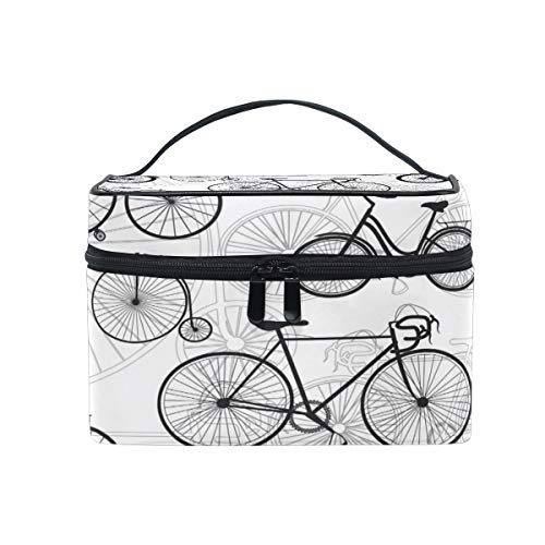 Travel Cosmetic Bag Bicycle Bike Print Toiletry Makeup Bag Pouch Tote Case Organizer Storage For Women Girls