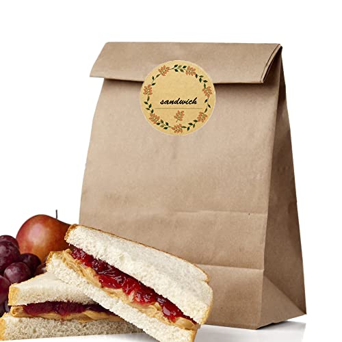 500 Stück Kraftpapier Aufkleber 5cm Etiketten Selbstklebend zum Marmeladenglas Aufkleber Etiketten für Küche Gewürzetiketten (Blume)