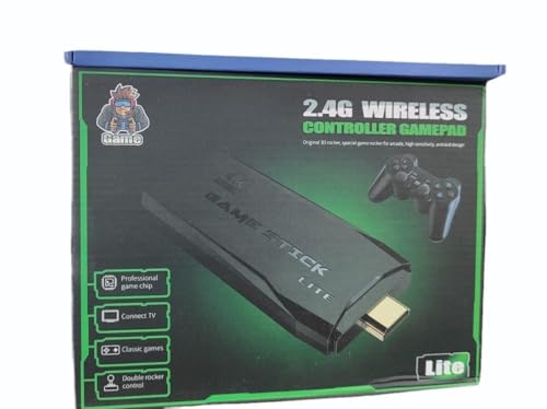 Image of Mobi Site 2.4G Wireless Gaming Controller for HD TV, Black Game Pad with Direct TV Output, No Converter Required