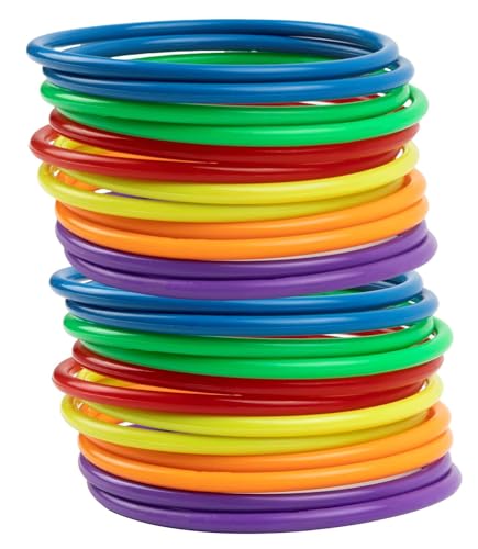 WOFEU 24 Pezzi di plastica anelli di lancio giocattoli, mini anelli di lancio cerchi per bambini, festa di carnevale Favo anelli di lancio per giochi gioco di pratica-18cm