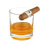 polar-effekt Whiskyglas mit Zigarrenhalter 330 ml - Premium Whiskey Glass für Zigarren Liebhaber - robust und standfest - Scotch, Whisky, Bourbon - Geburtstag, Weihnachten, Jubiläum