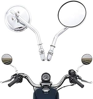 APEBAZY Motorcycle Rear View Mirrors 3      Round Rearview Mirror 8mm Short Stea - Compare price