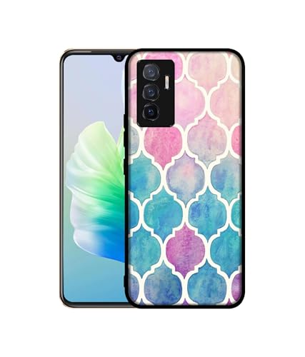 Image of Patterns Art Design Premium 2D Printed Metal Back Case Cover for Vivo V23E 5G / Y75 4G