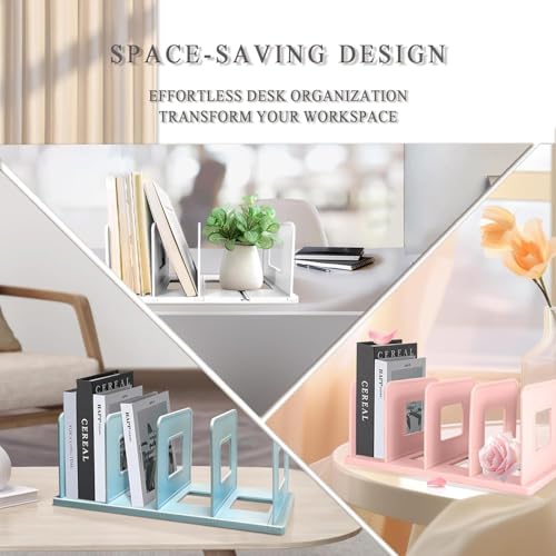 Image of ZURATO Foldable File Organizer Rack | Sorter Office Desk Accessories | Durable & Sturdy | Easy Assembly | Book Holder Magazine Stand | for Office, Home (White, 8 Compartment)