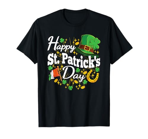 Happy St Patricks Day Shamrock Irish Men Women Kids T-Shirt
