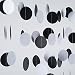 MOWO Circle Dots Paper Garland Hanging Decor,2'' in Diameter,7.2-feet(black/white,5pc)