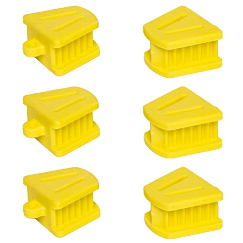 Small Yellow Dental Bite Blocks - Autoclave Dental Silicone Mouth Props for Child - Pediatric Cheek Retractor &amp; Mouth Opener (Bag of 6) by PlastCare USA