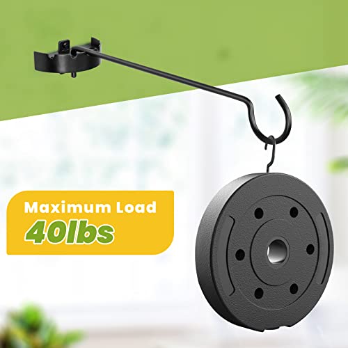 Bolite 18031 Bird Feeder Hanger, Swivel Hanging Plant Bracket(16 Inches), Indoor & Outdoor Plant Hanger For Hanging Planters, Bird Feeders, Lantern And More, Black #TOP4