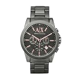 Armani Exchange Watch For Men, Chronograph Movement and 45mm Case Size with Stainless steel, Leather or Silicone strap