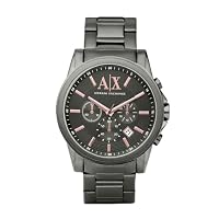 Armani Exchange Watch For Men, Chronograph Movement and 45mm Case Size with Stainless steel, Leather or Silicone strap