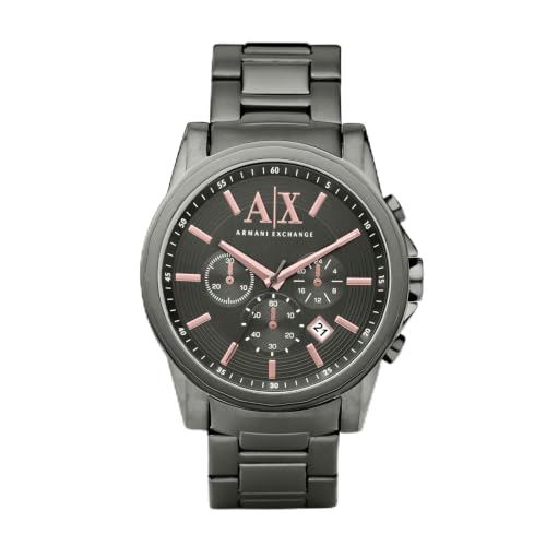 Armani Exchange Reloj para hombre, movimiento cronógrafo de cuarzo y caja de 45 mm con correa de acero inoxidable, Gris Armani Exchange Reloj para hombre, movimiento cronógrafo de cuarzo y caja de 45 mm con correa de acero inoxidable, Gris