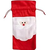 Weihnachten Red Plüsch Typ Stoffflaschentasche mit Sankt-Stil für Weihnachtsgeschenk