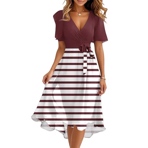 Spring Summer Chiffon Midi Dresses for Women 2025 Elegant Classy Wedding Guest Floral Formal Cocktail Prom Dress