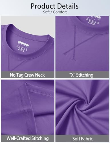 Cotrasen Men's T Shirts Cotton Drop Shoulder Short Sleeve Shirts for Men Casual Soft Comfort Loose Fit Mens Summer Tee Shirts