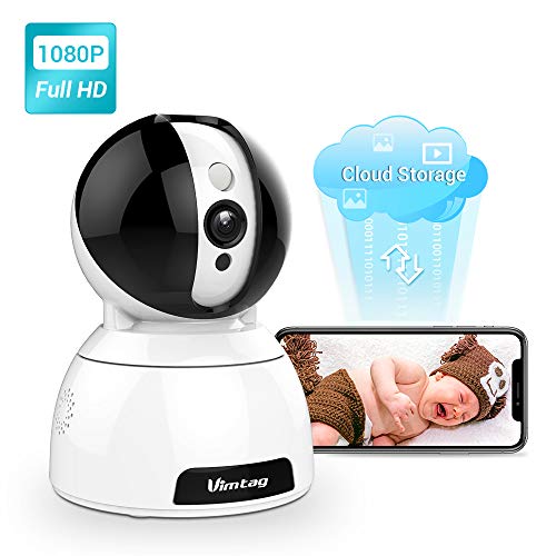 Wireless Security Camera Indoor-Vimtag Surveillance IP Camera, Dome 1080P HD WiFi Home Camera with Smart Motion Tracking, Night Vision, 2-Way Audio Baby Monitor Pet Cam for Home Security-Alexa Support