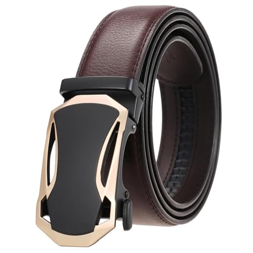 Ceinture en cuir véritable homme marron évite les trous déformés au ventre