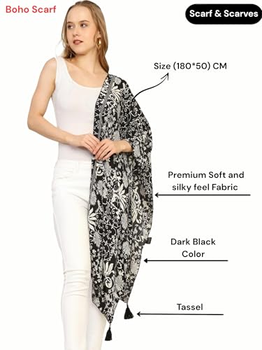 KE KANHA EXPORTS scarf for women stylish | Scarf For Women | face mask | Printed Fancy Tassle Full Face Cover | Head | Hair Face Protection | Sun Protection in summer & Winter | Lightweight