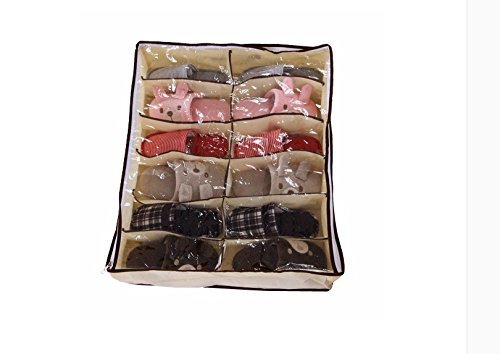 Fengh 12 Pares Tidy Bajo Cama Tela útil Soporte para Almacenamiento Organizador Caja Closet Bolsa Caso